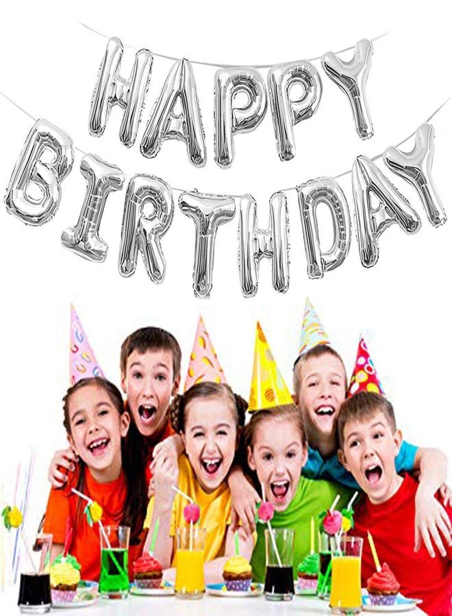AMFIN Happy Birthday Plastic Balloon, Silver - Image 2